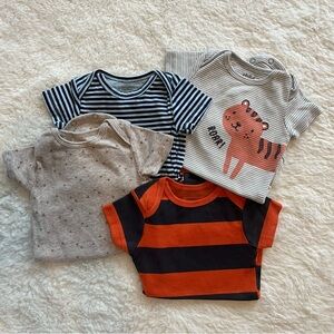 Lot of Gerber/Carters Baby Onesies with Stripes and Tiger Design